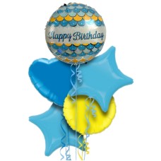 Happy Birthday Blue Balloon Bouquet
